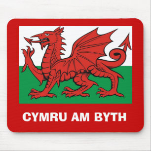 Waliser-Flagge, "Cymru morgens byth",    der rote Mousepad