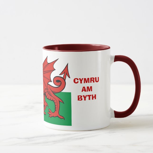 Waliser-Flagge, "Cymru morgens byth",    der rote Tasse (Rechts)