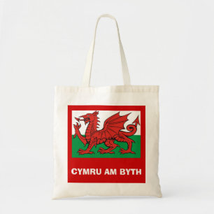 Waliser-Flagge, "Cymru morgens byth", der rote Tragetasche