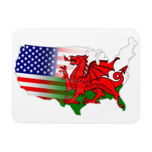 Waliser-Flagge-Karte Flexi Magnet