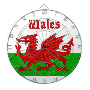 Waliser-Flagge Wales Dartscheibe