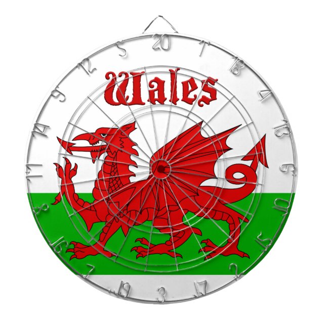 Waliser-Flagge Wales Dartscheibe (vorne)