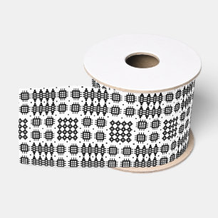 Waliser-Imitat-Tapisserie-Schwarzes, weißes Ripsband