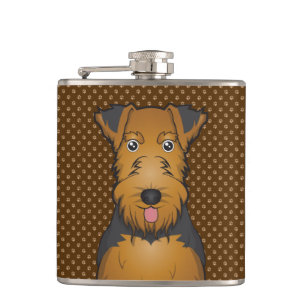 Waliser-Terrier-HundeCartoon-Tatzen Flachmann