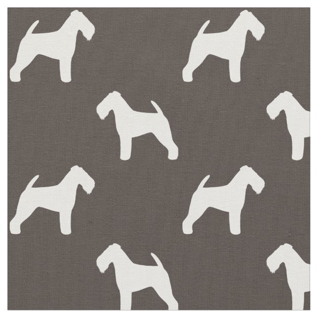 Waliser-Terrier-Silhouette-Muster Stoff (Nahaufnahme)
