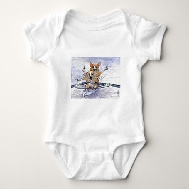Walisercorgi-Hunderudersport Baby Strampler (Vorderseite)