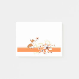 WaliserCorgi mit Blume Post-it Klebezettel