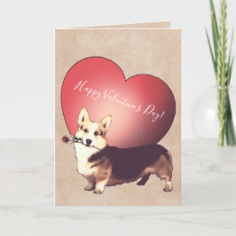 Walisercorgi-Valentinstag-Karte Feiertagskarte