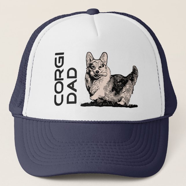 Walisercorgi-Vater-Kappen-Fernlastfahrer-Hut Truckerkappe (Vorderseite)