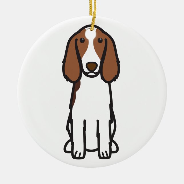 WaliserSpringerspaniel-HundeCartoon Keramik Ornament (Vorne)