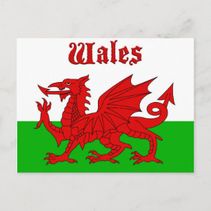 Walish Flag Wales Postkarte