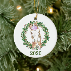 Walisisch Corgi Weihnachtskleid Maske 2020 Keramik Ornament