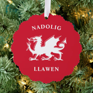 Walisisch Frohe Weihnachten Einfache keltische Nad Ornament Karte