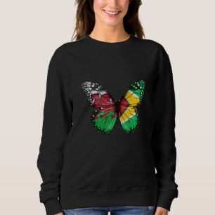 Walisisch-Guyana-Flagge-Schmetterling Sweatshirt