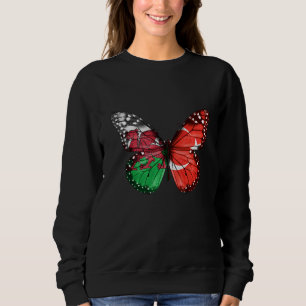 Walisisch Türkische Flag Butterfly Sweatshirt