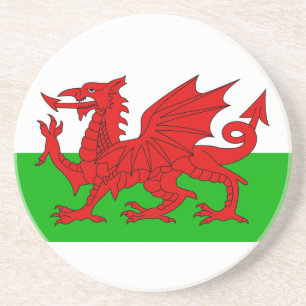 Walisisch / Wales Flag - Cymru Hochwertiges Bild Getränkeuntersetzer