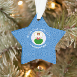 Walisische Angel Hanukka Flag Personalisiert Ornament