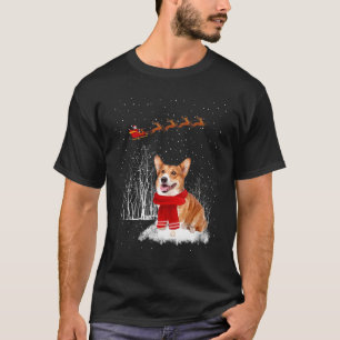Walisische Corgi beobachtet den Schnee Weihnachts T-Shirt