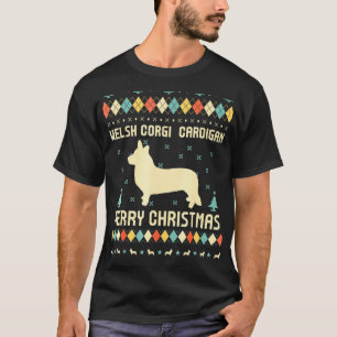 Walisische Corgi Cardigan hässlicher Weihnachtspul T-Shirt