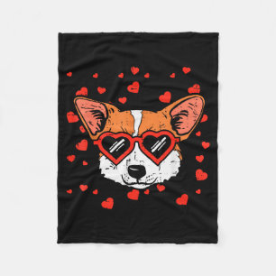 Walisische Corgi-Gesicht Herz Gles Süße Valentinst Fleecedecke
