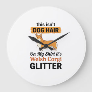 Walisische Corgi Glitter Lustiges Hunde-Liebhaber Große Wanduhr
