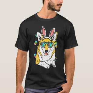 Walisische Corgi Hasenohren Brille Eier Ostern Hun T-Shirt
