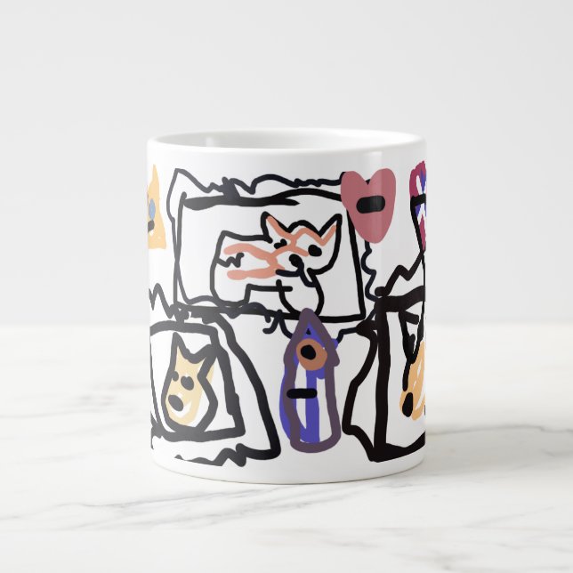 Walisische Corgi-Herzen  Jumbo-Tasse (Vorderseite)