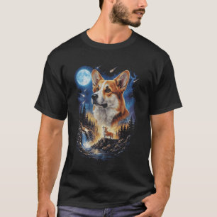 Walisische Corgi heult den Mond an Vintage-Hundeku T-Shirt