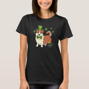 Walisische Corgi-Hund-Koboldmütze Irische Flagge S T-Shirt