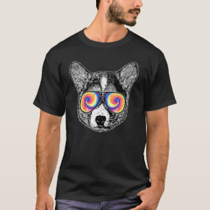 Walisische Corgi-Hund mit Retro-Sonnenbrille Tie D T-Shirt