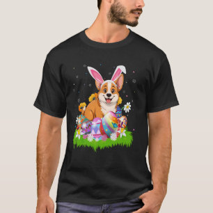 Walisische Corgi-Hunde-Oster-Eier-Jagd-Hasen-Ohr-O T-Shirt
