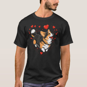 Walisische Corgi Liebe Herz für Valentinstag Welsh T-Shirt