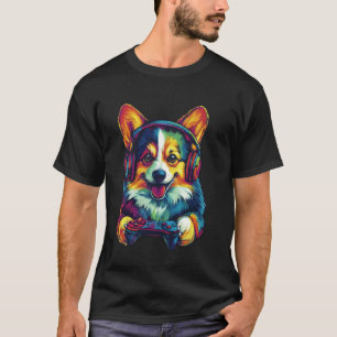 Walisische Corgi-Liebhaber Gaming Kopfhörer Design T-Shirt