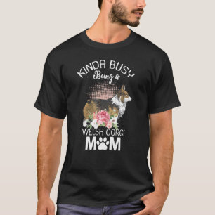 Walisische Corgi-Mutter Blumige Hunde Frauen T-Shirt