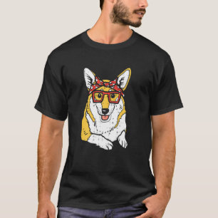 Walisische Corgi-Polka-Punkt-Bandana-Haustier-Hund T-Shirt