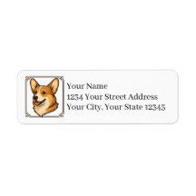 Walisische Corgi-Rücksende-Adressetiketten