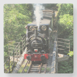Walisische Dampflokomotive. Steinuntersetzer
