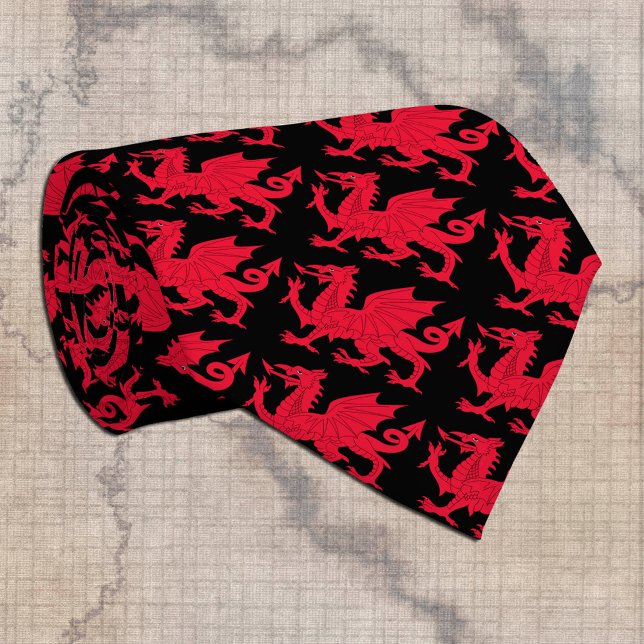 Walisische Drache Krawatte & Cymru, Roter Drache / (Von Creator hochgeladen)