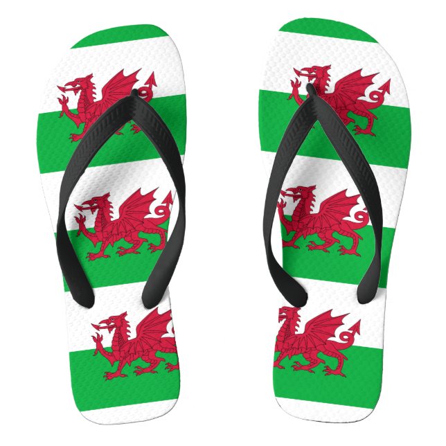 Walisische Drachenflagge Flip Flops (Fußbett)