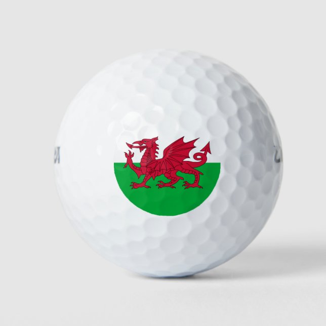 Walisische Drachenflagge Golfball (Vorderseite)