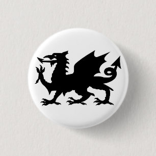 Walisische Drachenflagge, Wales-Drachenflagge, Eng Button