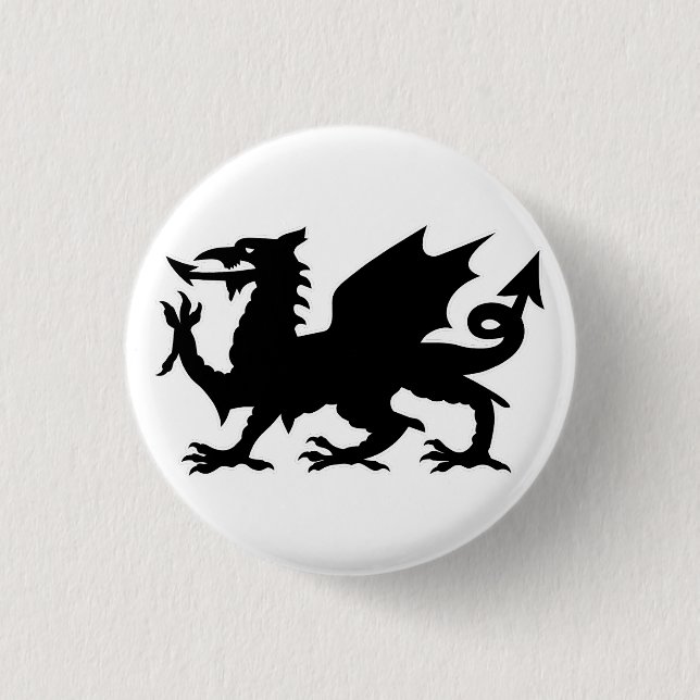 Walisische Drachenflagge, Wales-Drachenflagge, Eng Button (Vorderseite)
