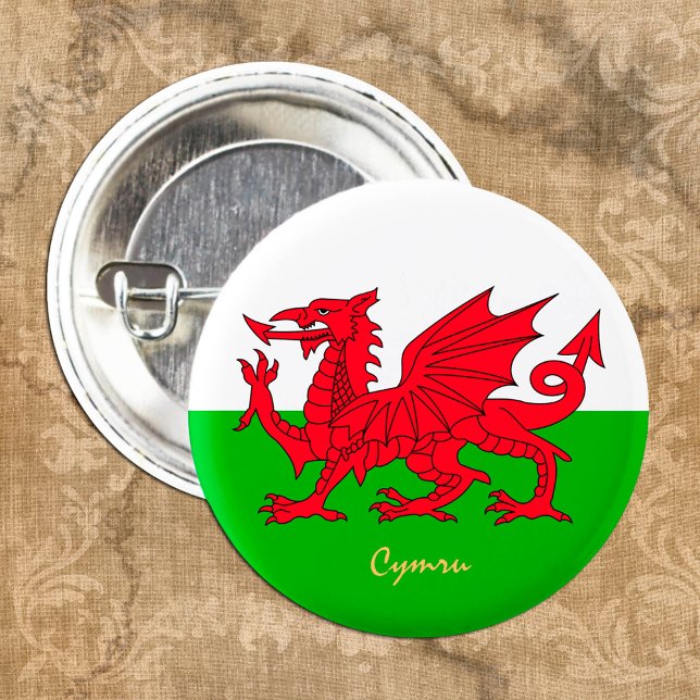 Walisische Flag & Wales Modepatriot, Sport / Cymru Button (Von Creator hochgeladen)