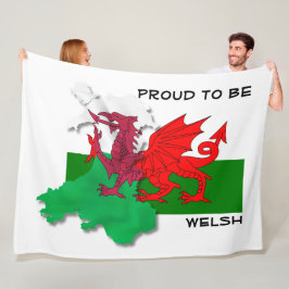 Walisische FLAG WALES Roter Drache Fleecedecke