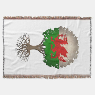 Walisische Flagge Baum des Lebens Anpassbar Decke