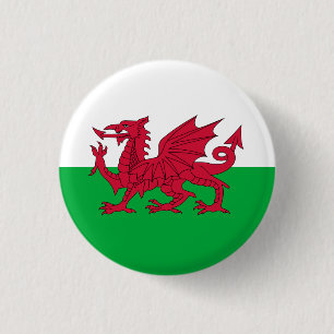 Walisische Flagge, Flagge von Wales Button
