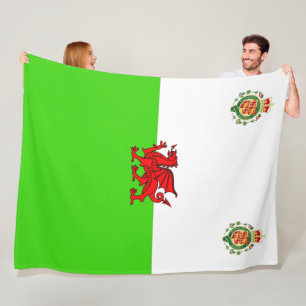Walisische Flagge Fleecedecke