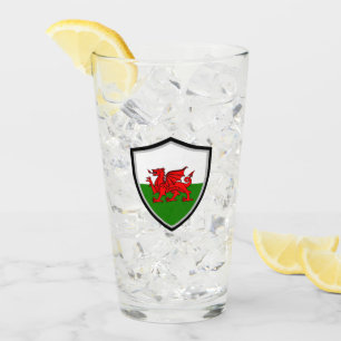 walisische Flagge Glas