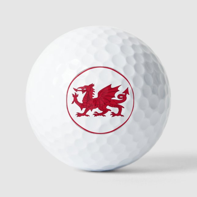 Walisische Flagge Golfball (Vorderseite)
