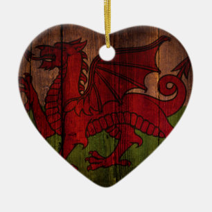 Walisische Flagge. Keramikornament